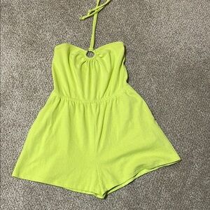 Women’s Lime Green Halter Romper